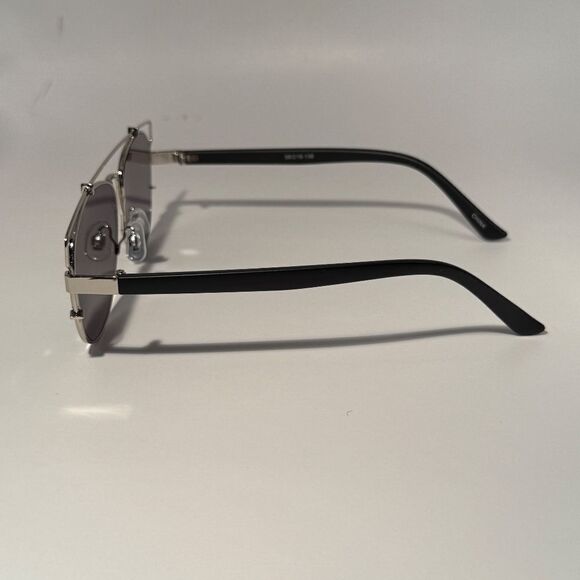 1639 NEW Silver Aviator Sunglasses with Top Bar Detail - Edgy Modern Style main image 5